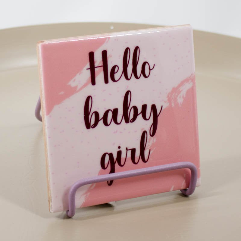 Tegeltje "Hello baby girl"