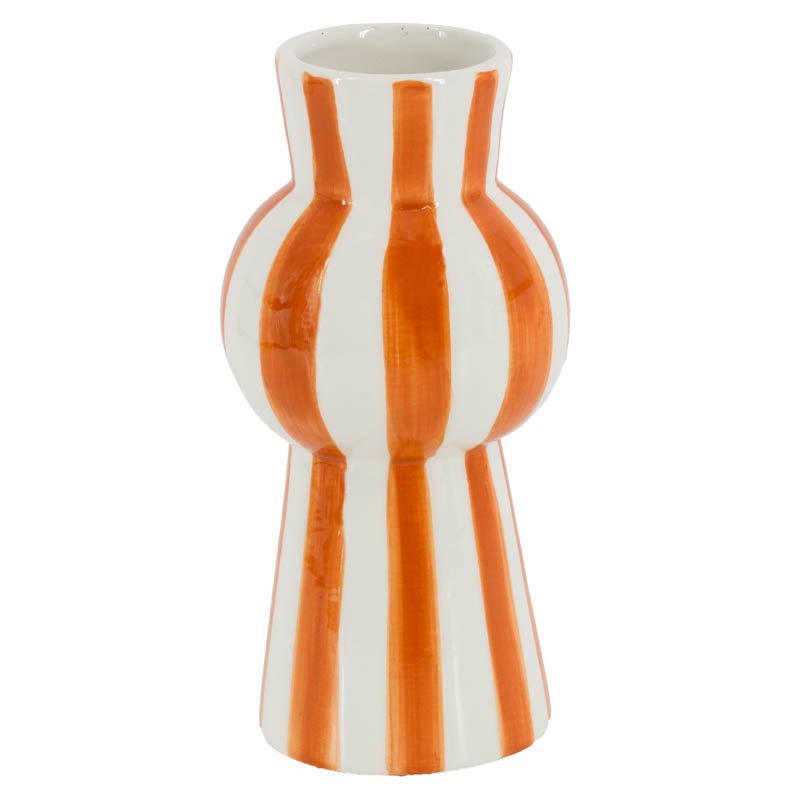 Luma Vaas Keramiek Stripes Oranje