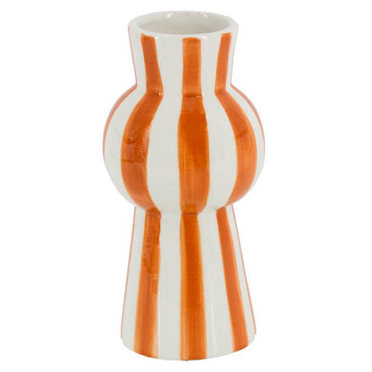 Luma Vaas Keramiek Stripes Oranje