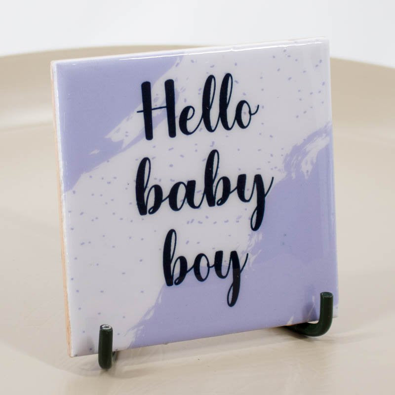 Tegeltje "Hello baby boy"