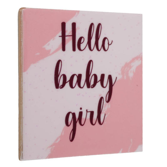 Tegeltje "Hello baby girl"