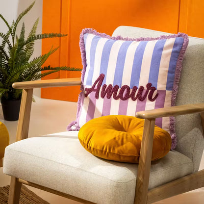 Amour Kussen Striped Pink