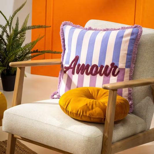 Amour Kussen Striped Pink