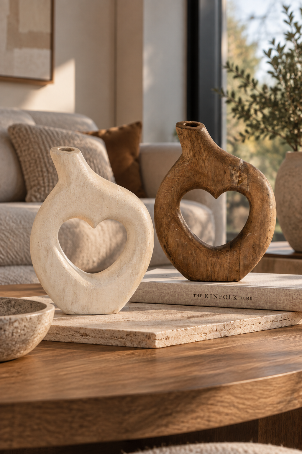 Houten Houten Hart Deco Wit