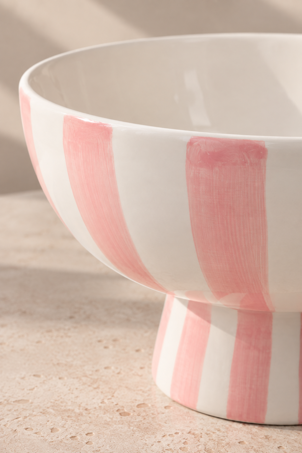 Aardewerk Schaal Stripe Roze