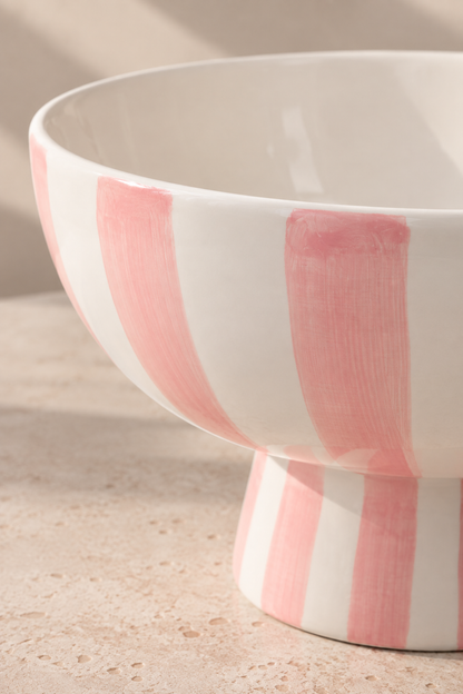 Aardewerk Schaal Stripe Roze