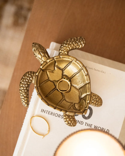 DECO TRAY TURTLE GOLD