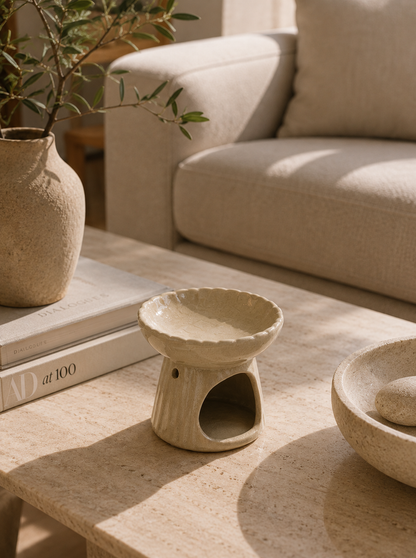 Geurbrander lotus keramiek sand