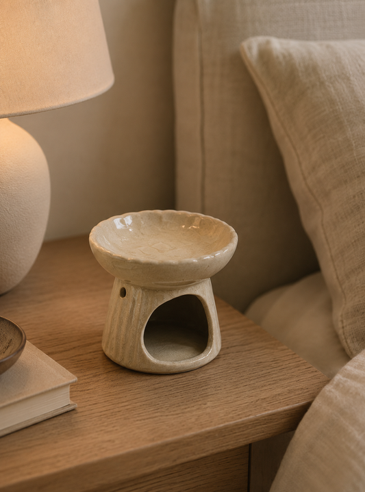 Geurbrander lotus keramiek sand
