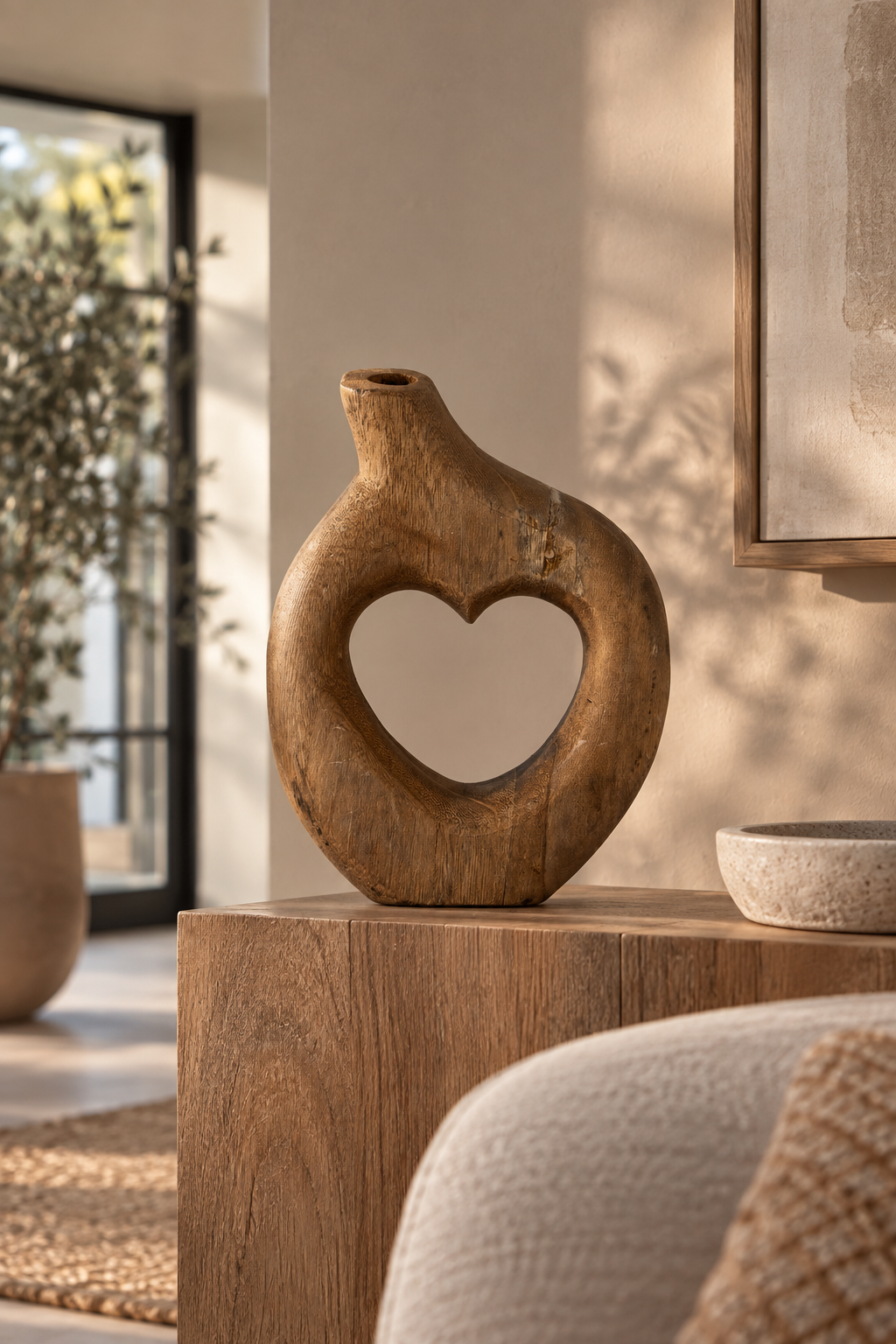 Houten Houten Hart Deco Wit