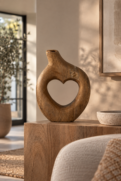 Houten Houten Hart Deco Wit
