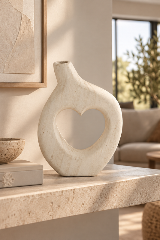 Houten Houten Hart Deco Wit