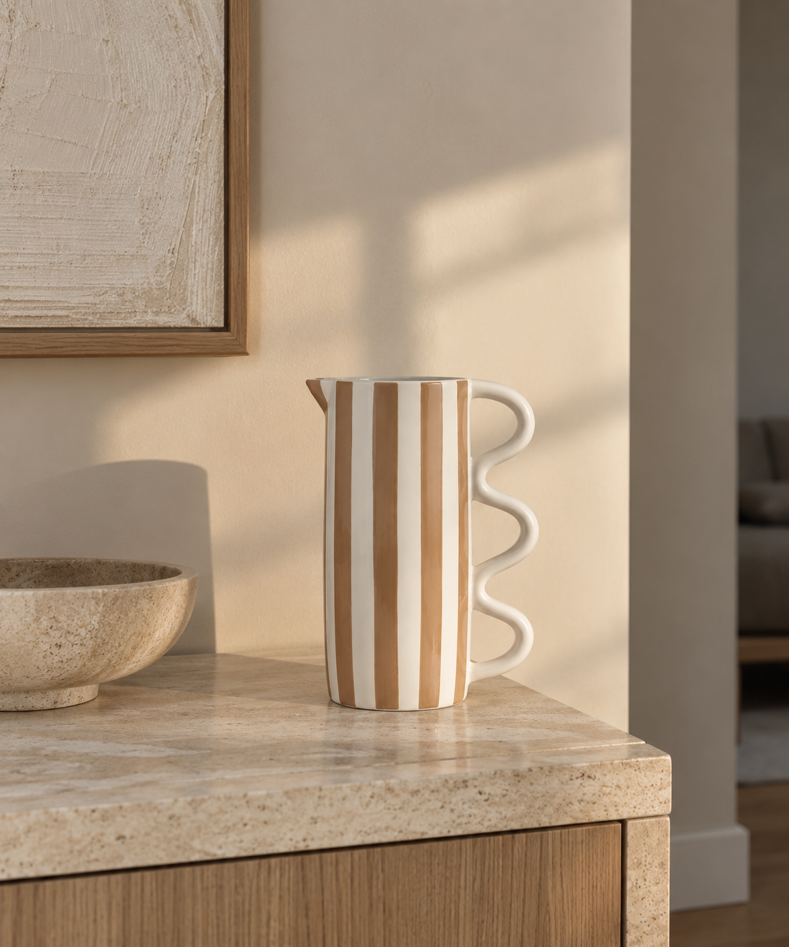 Luma Jug Stripe Bruin