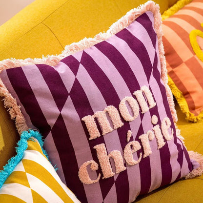 Cherie Kussen Striped Pink